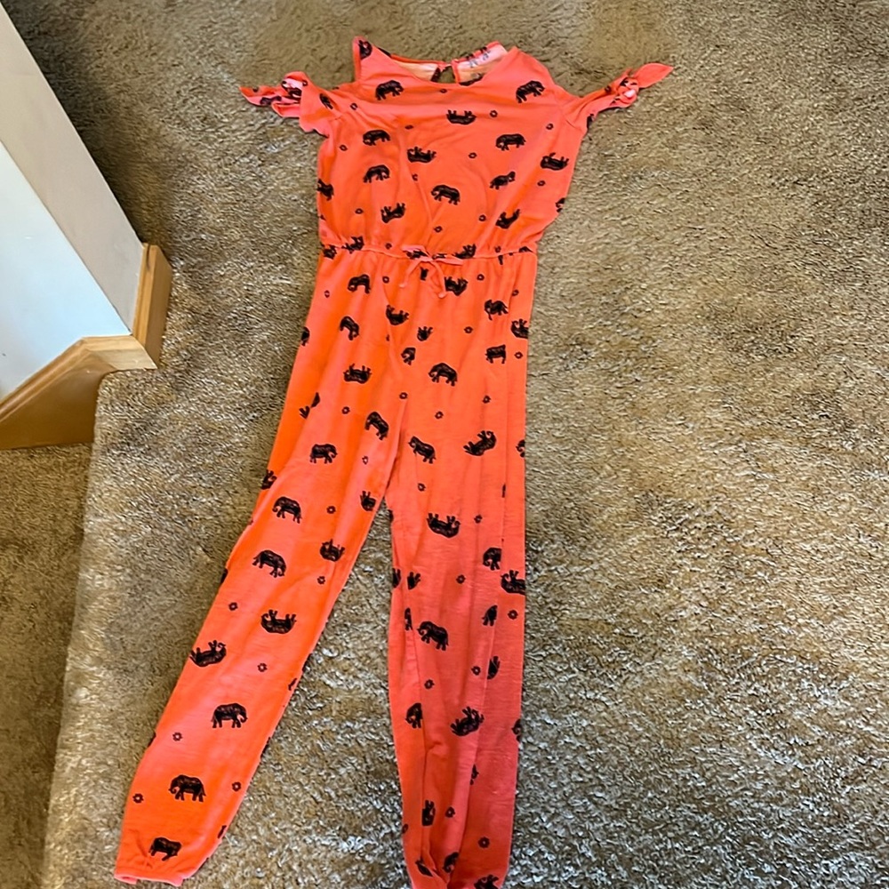 Beautiful, orange, reddish black jumpsuit